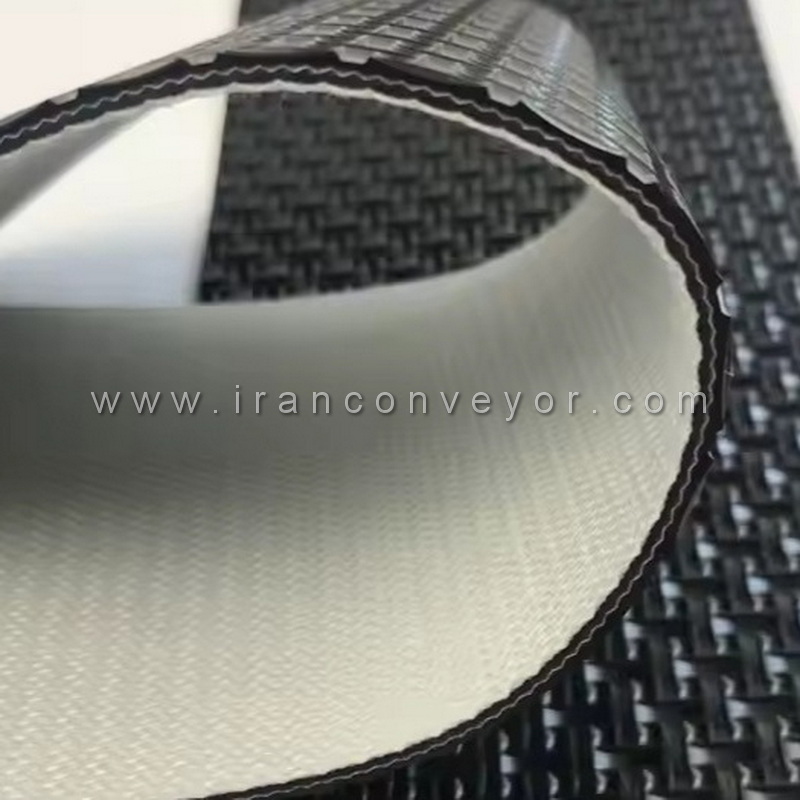 تسمه نقاله PVC آج پا مرغی مشکی ضخامت 8 میلیمتر
