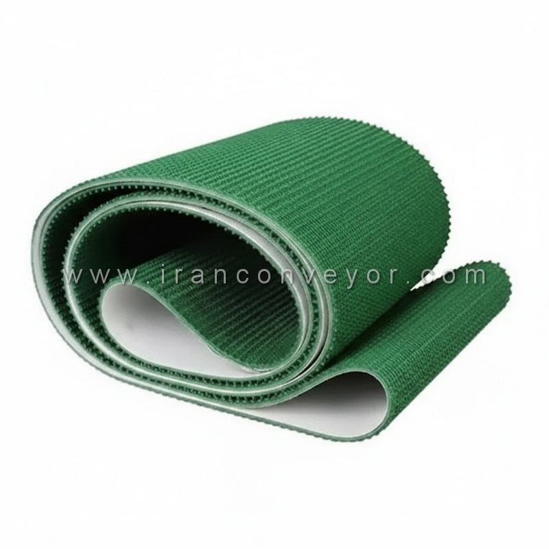 تسمه نقاله PVC آج گریپ سبز ضخامت 4 میلیمتر